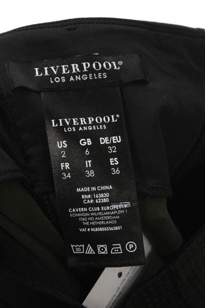 Liverpool Los Angeles Womens Ankle Leggings Green Check Viscose Size 2