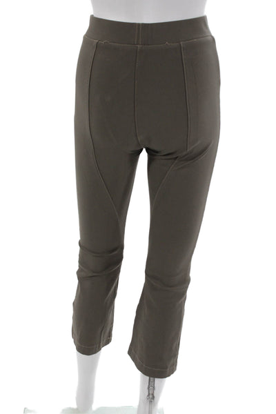 Elaine Kim Women Green Capri Leggings Solid Nylon Elastane Petite Size 0P