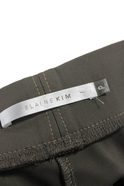 Elaine Kim Women Green Capri Leggings Solid Nylon Elastane Petite Size 0P