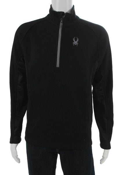 Spyder Mens Track Jacket Black Zip Polyester Size M