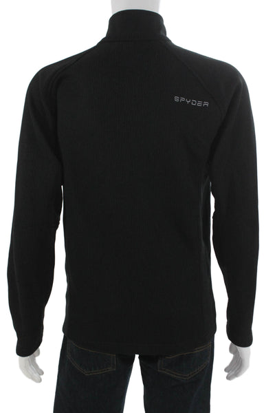 Spyder Mens Track Jacket Black Zip Polyester Size M