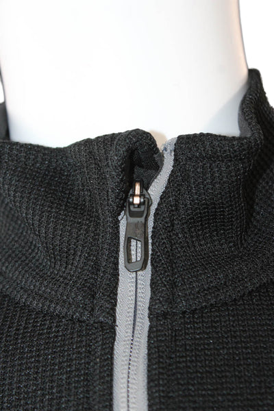 Spyder Mens Track Jacket Black Zip Polyester Size M