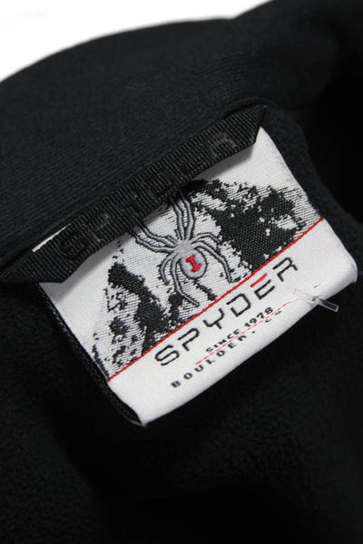 Spyder Mens Track Jacket Black Zip Polyester Size M