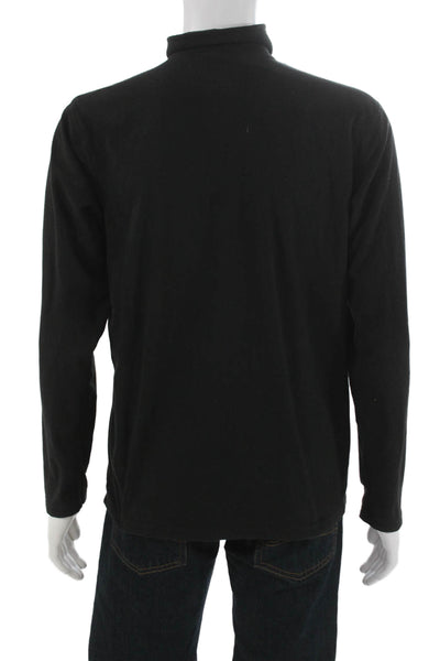 The North Face Mens Black Pullover Sweatshirt Mock Neck Zip Polyester Size M