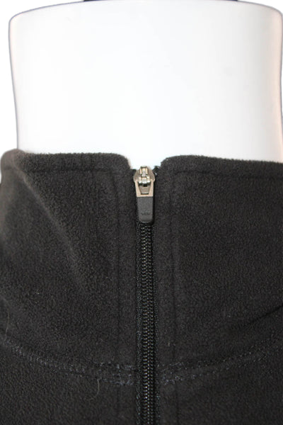 The North Face Mens Black Pullover Sweatshirt Mock Neck Zip Polyester Size M