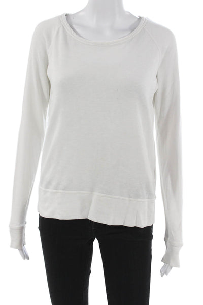 Standard James Perse Womens White Cotton Basic Long Sleeve T Shirt Size 1