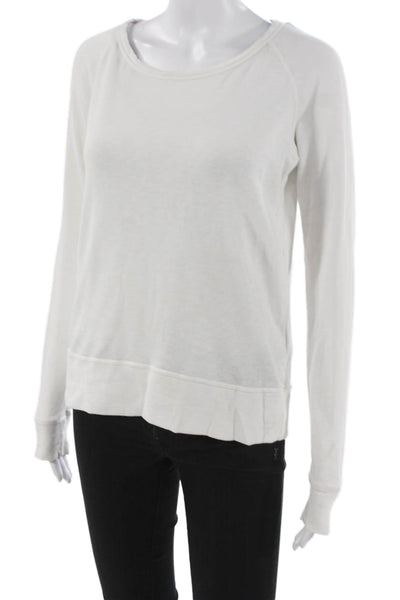 Standard James Perse Womens White Cotton Basic Long Sleeve T Shirt Size 1
