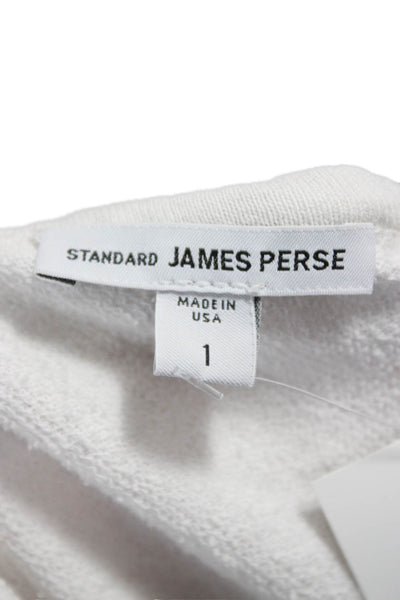 Standard James Perse Womens White Cotton Basic Long Sleeve T Shirt Size 1