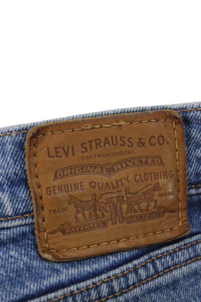 Levis Women Straight Jeans Blue Mid Rise Cotton Blend Size 26