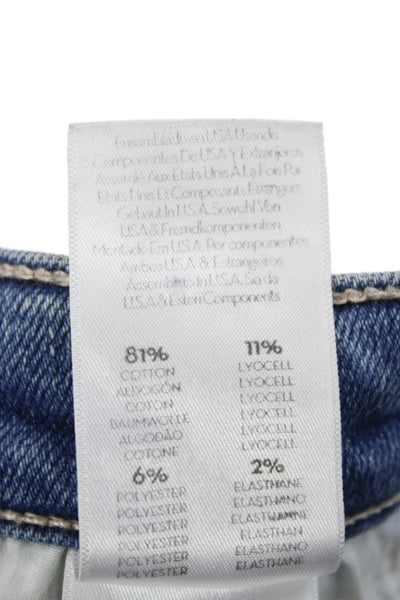 Mother Womens Flared Jeans Blue Mid Rise Cotton Button Size 25