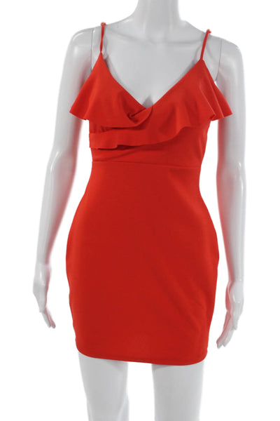 Blue Blush Women Bodycon Red Dress Sleeveless V-Neck Pullover Size S