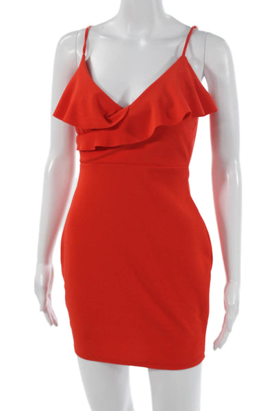 Blue Blush Women Bodycon Red Dress Sleeveless V-Neck Pullover Size S