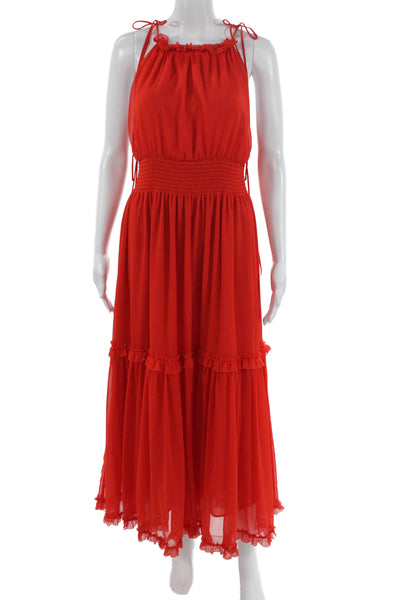 Banana Republic Womens Maxi Halter Sleeveless Red Dress Size S
