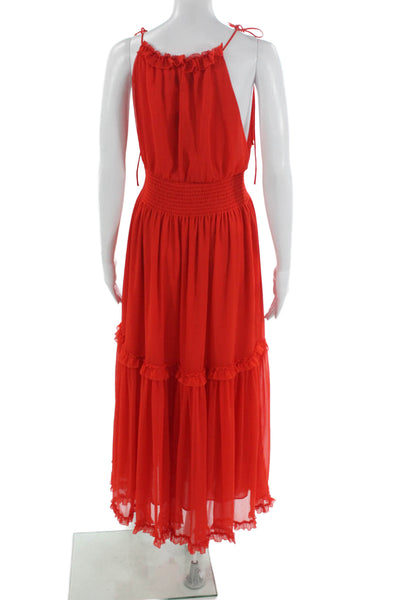 Banana Republic Womens Maxi Halter Sleeveless Red Dress Size S