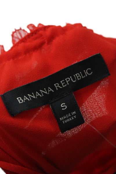 Banana Republic Womens Maxi Halter Sleeveless Red Dress Size S