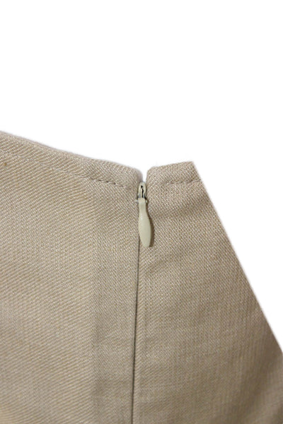 Derek Lam Womens Beige Fit & Flare Dress Square Neck Sleeveless Zip Size 4