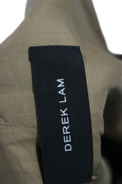 Derek Lam Womens Beige Fit & Flare Dress Square Neck Sleeveless Zip Size 4
