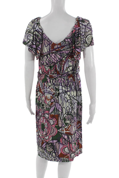 Pringle of Scotland Women Shift Dress Multicolor Scoop Neck Size S