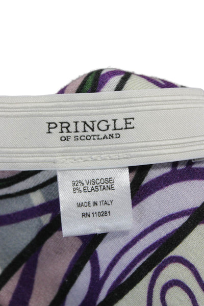 Pringle of Scotland Women Shift Dress Multicolor Scoop Neck Size S