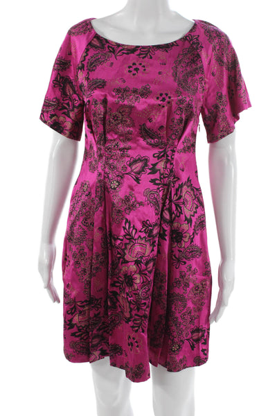 3.1 Phillip Lim Womens Fit & Flare Dress Pink Satin Floral Size 4