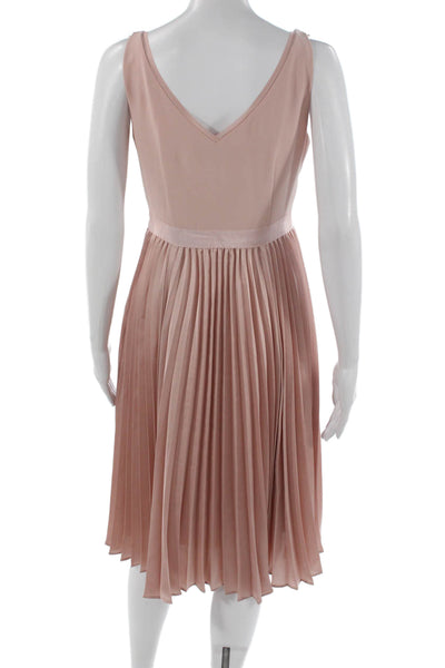 Banana Republic Womens Fit & Flare Pink V-Neck Knee-Length Dress Petite Size 2