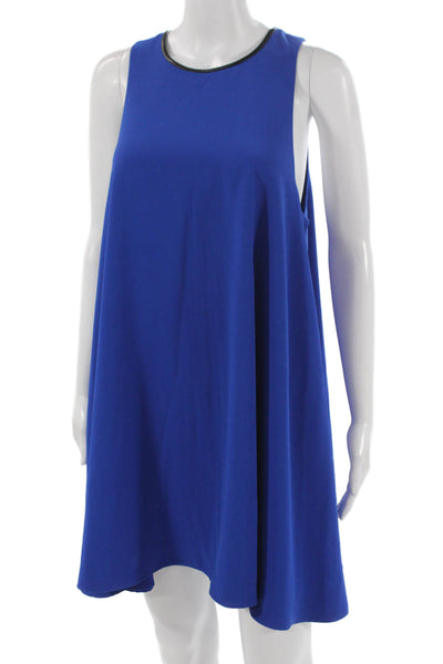 T Alexander Wang Women Shift Dress Blue Sleeveless Round Neck Button Size 8