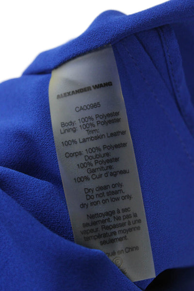 T Alexander Wang Women Shift Dress Blue Sleeveless Round Neck Button Size 8