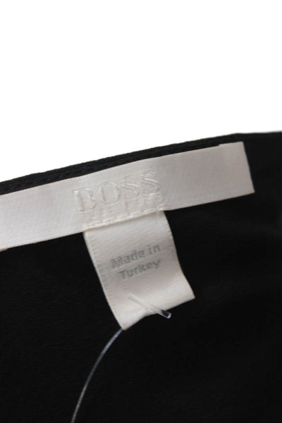 Boss Hugo Boss Women Fit & Flare Black V-Neck Knee Length Dress Size 0