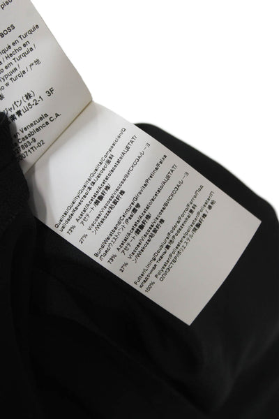 Boss Hugo Boss Women Fit & Flare Black V-Neck Knee Length Dress Size 0