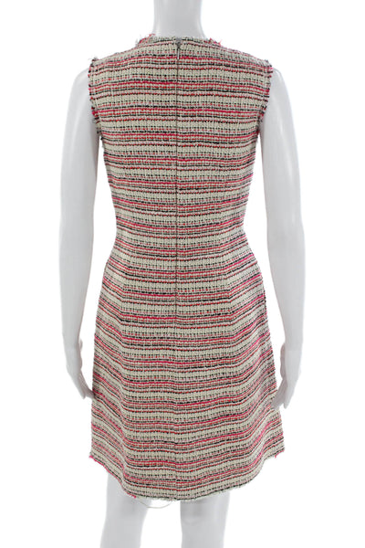 Rebecca Taylor Women Fit Flare Cotton Sleeveless Round Neck Beige Dress Size 2