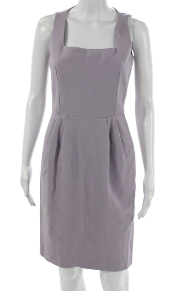 Michael Kors Womens Sheath Purple Square Neck Knee Length Dress Size 4