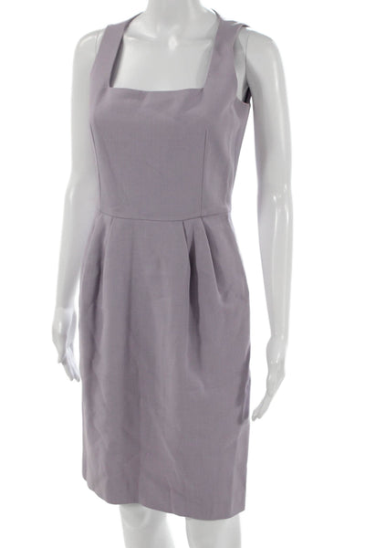 Michael Kors Womens Sheath Purple Square Neck Knee Length Dress Size 4