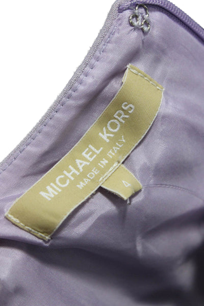 Michael Kors Womens Sheath Purple Square Neck Knee Length Dress Size 4