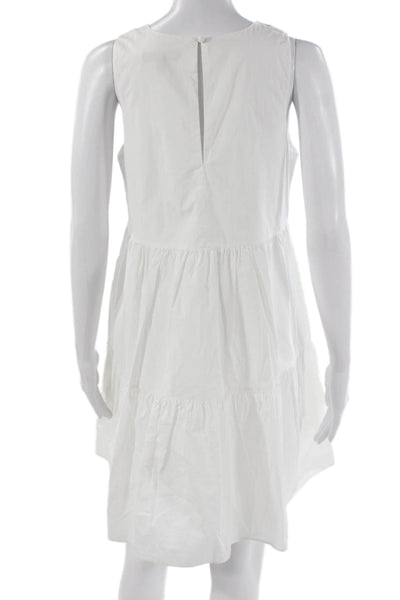Banana Republic Women Trapeze White Sleeveless Dress Size S