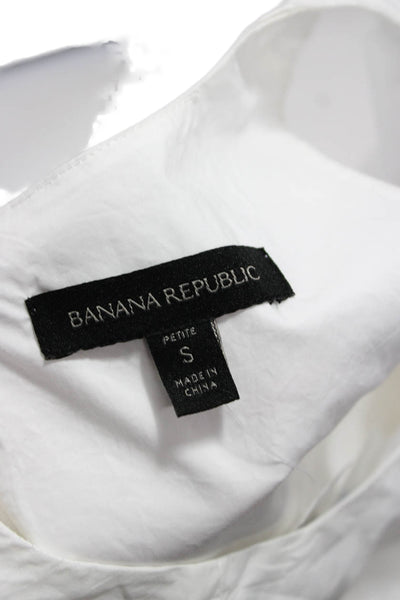 Banana Republic Women Trapeze White Sleeveless Dress Size S