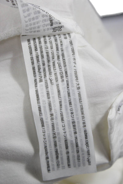 Abercrombie & Fitch Womens Cropped Linen Pants White Zip Size XS