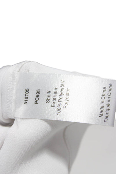 Elizabeth and James Women White Cowl Neck Long Sleeve Basic Blouse Size XS