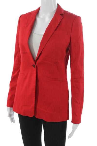 Banana Republic Womens Red Linen Blend Blazer Size 0