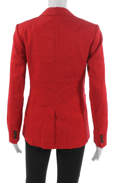 Banana Republic Womens Red Linen Blend Blazer Size 0
