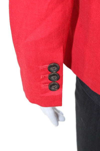 Banana Republic Womens Red Linen Blend Blazer Size 0
