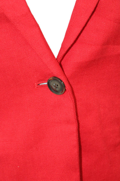 Banana Republic Womens Red Linen Blend Blazer Size 0