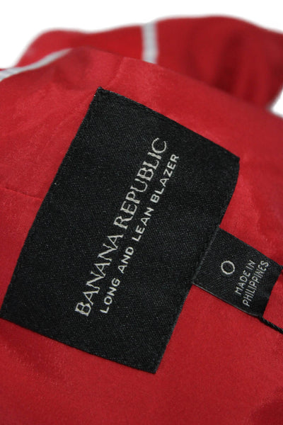 Banana Republic Womens Red Linen Blend Blazer Size 0