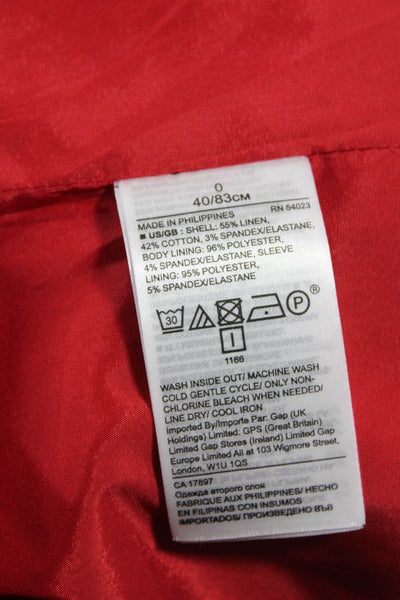 Banana Republic Womens Red Linen Blend Blazer Size 0