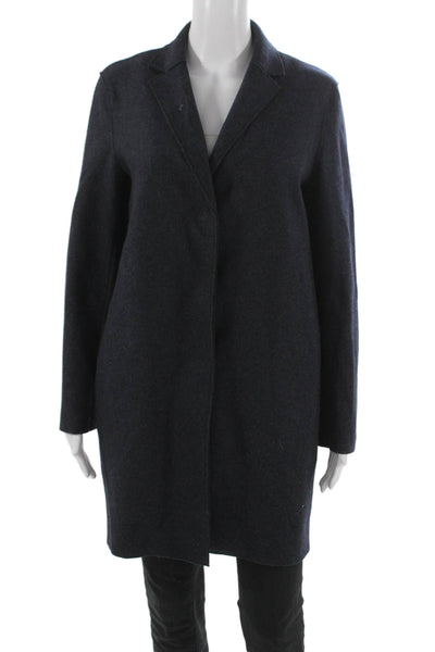 Banana Republic Womens Overcoat Blue Wool Long Sleeve Size XS