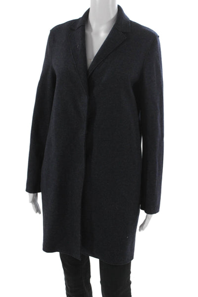 Banana Republic Womens Overcoat Blue Wool Long Sleeve Size XS