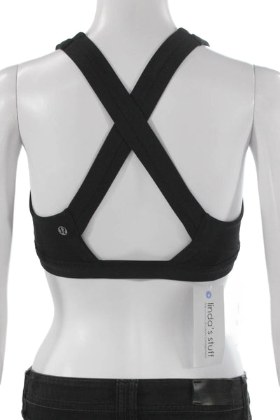 Lululemon Womens Crossed Strap Detail Sports Bra Black Size S