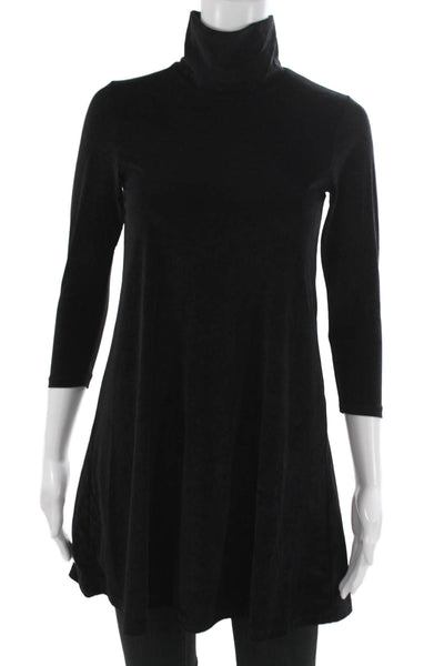 James Perse Womens Black Turtleneck Tunic 3/4 Sleeve Size 0