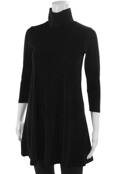 James Perse Womens Black Turtleneck Tunic 3/4 Sleeve Size 0