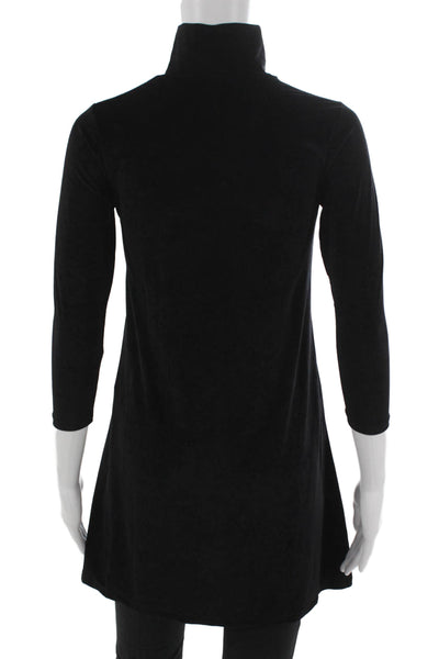 James Perse Womens Black Turtleneck Tunic 3/4 Sleeve Size 0