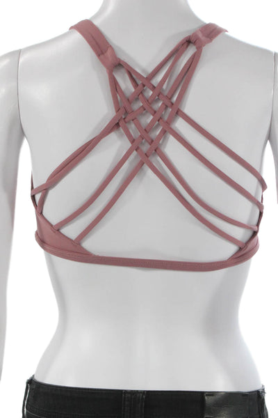 Lululemon Womens Strappy Detail Sports Bra Pink Size S